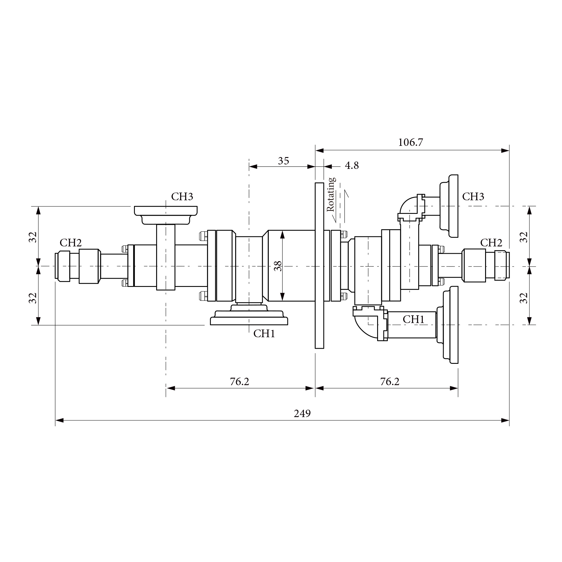 ��·��ת�ؽ�RJ153188 1CH 2CH Ϊ8.5-10.5 GHz 3CHΪ16.0-17.0 GHz